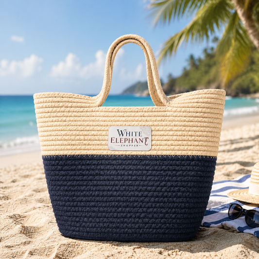 Handwoven Straw Tote Bag – Large Boho Beach Shopper